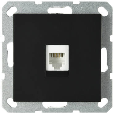 Интернет розетка Jasmart разъем RJ45 с накладкой черный матовый (soft touch) G6105PB в Санкт-Петербурге