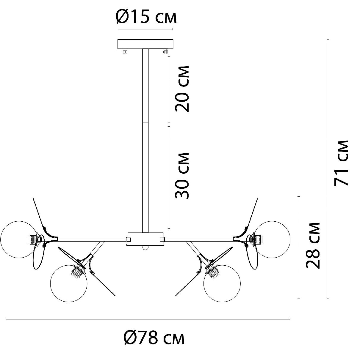 Люстра на штанге Arte Lamp Peacock A1369SP-10SG в Санкт-Петербурге