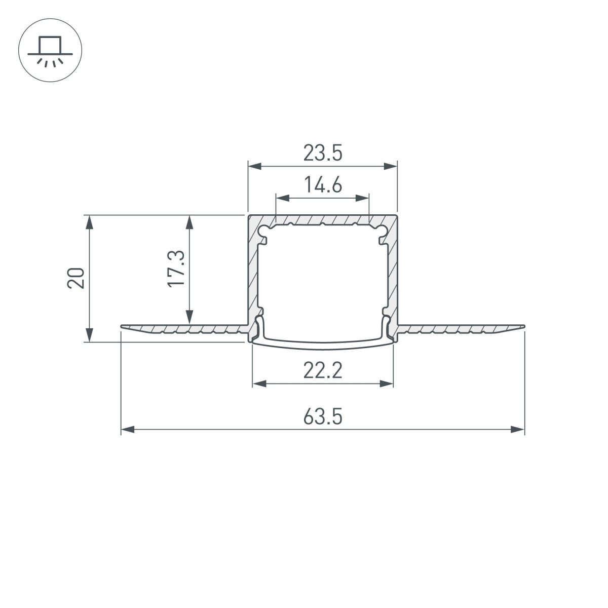 Профиль Arlight FANTOM-W20-H20-2000 ANOD 054185 в Санкт-Петербурге