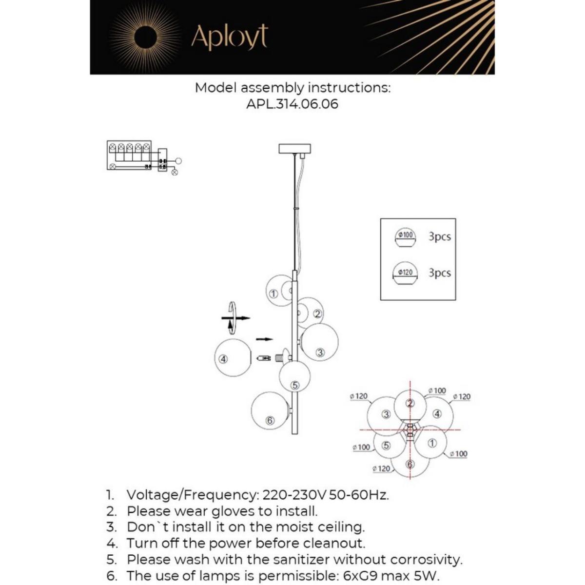 Подвесной светильник Aployt Letizia APL.314.06.06 в #REGION_NAME_DECLINE_PP#