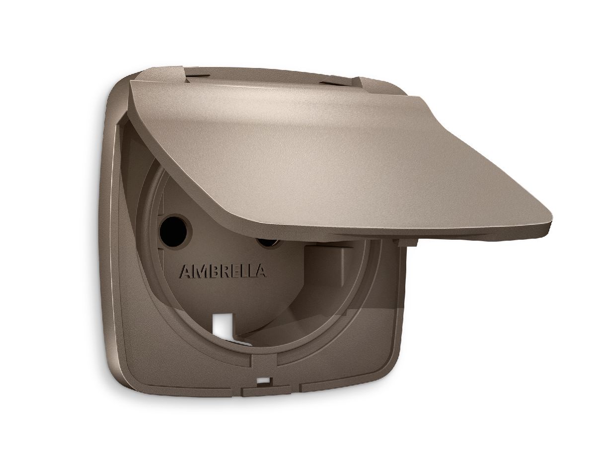 Лицевая панель для розетки с/з со шторками и крышкой Ambrella Volt Omega OP6380 в Санкт-Петербурге