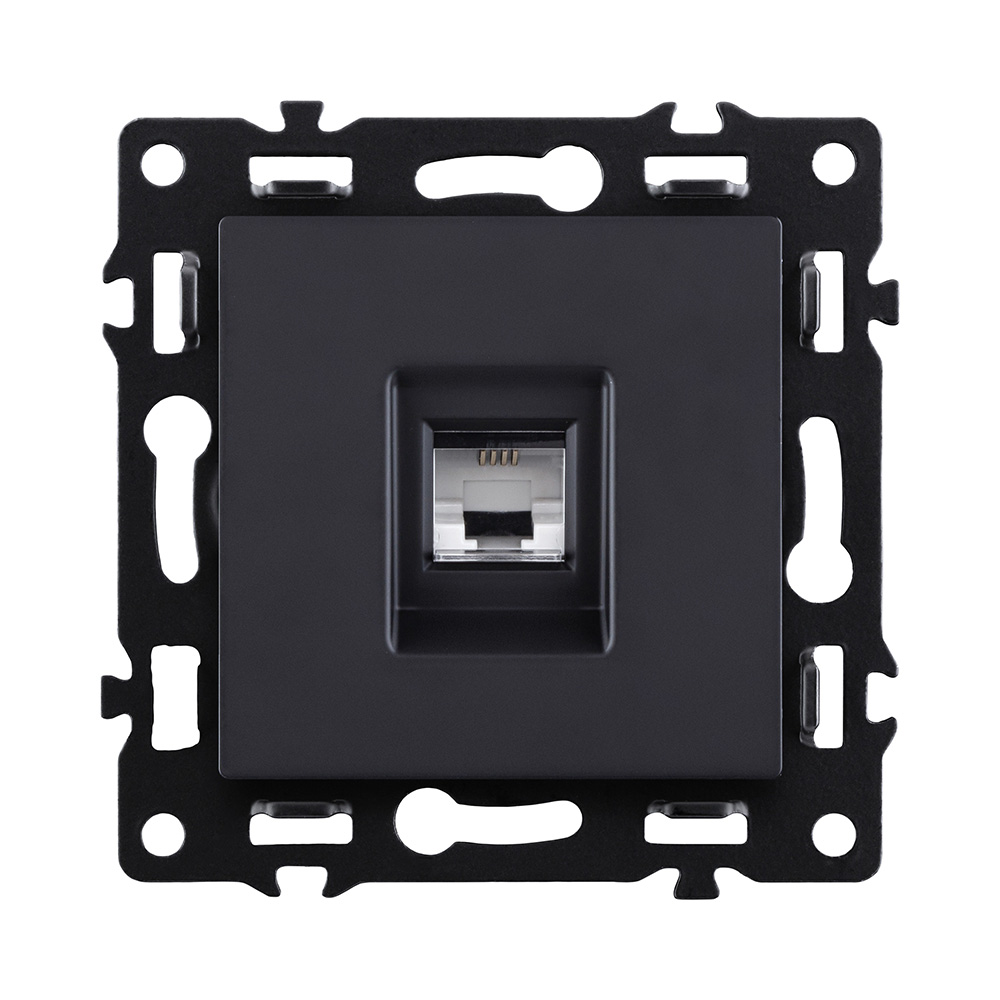 Розетка телефонная RJ11, черный Kollinger Asthetik AS-019BK в #REGION_NAME_DECLINE_PP#