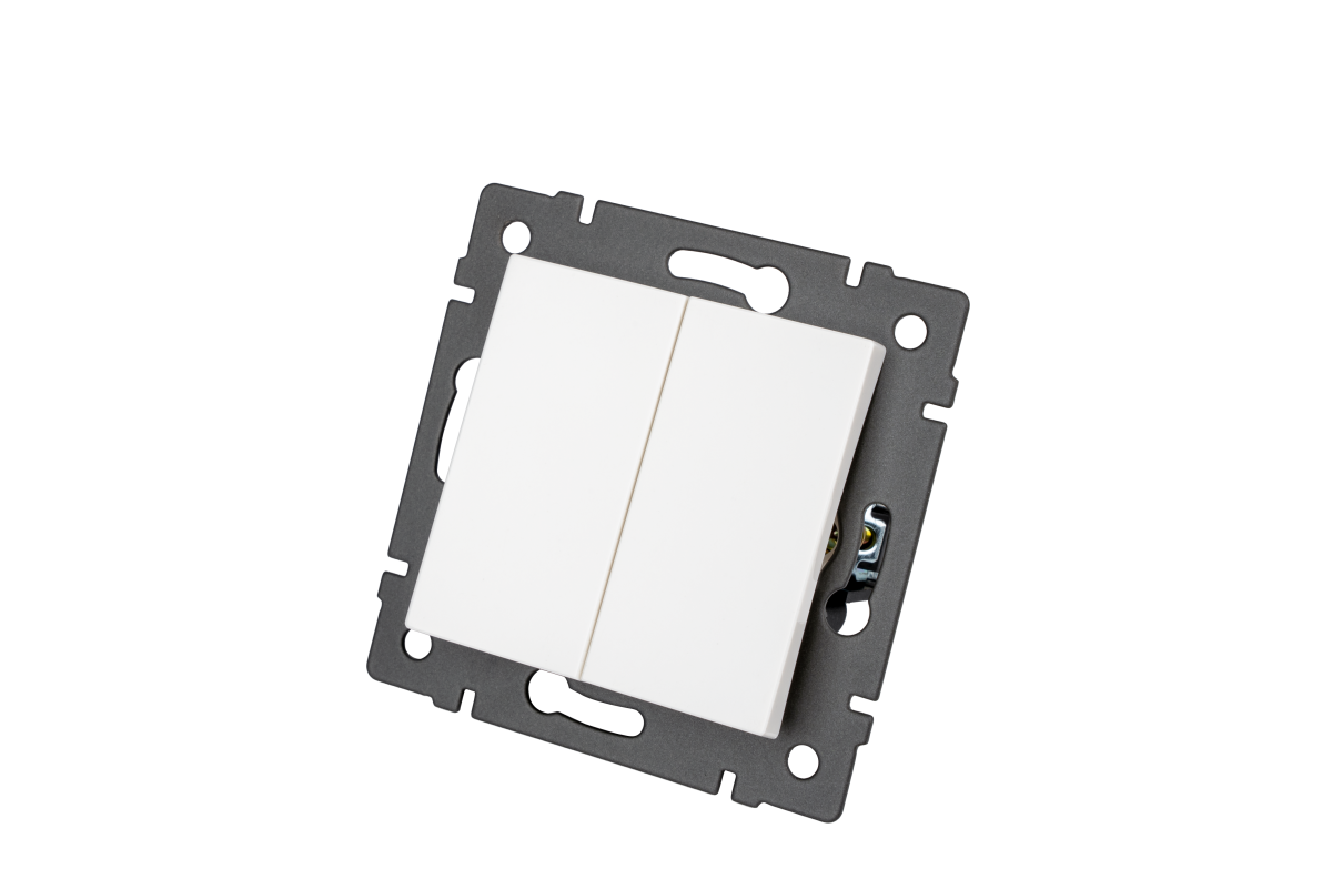 Механизм выключателя двухклавишный непроходной Arlight SWT-MK02-PL-WH-V (250V, 10A) 049887 в Санкт-Петербурге