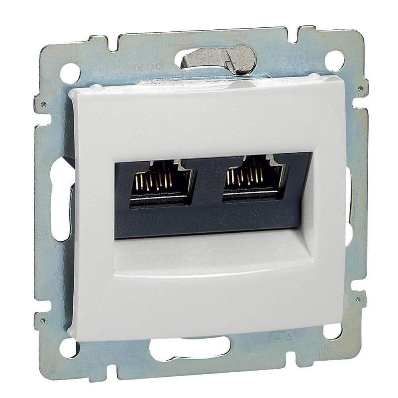 Розетка компьютерная 2хRJ45 Legrand Valena 6 кат UTP с захватами белая 774247 в Санкт-Петербурге