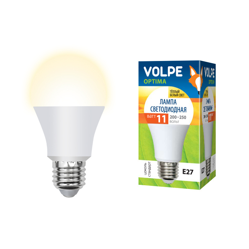 Лампа светодиодная (UL-00000959) Volpe E27 11W 3000K матовая LED-A60-11W/WW/E27/FR/O в Санкт-Петербурге