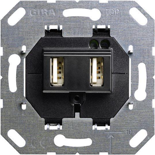 Розетка двойная USB А Gira System 55 для электропитания выходы 235900 в Санкт-Петербурге