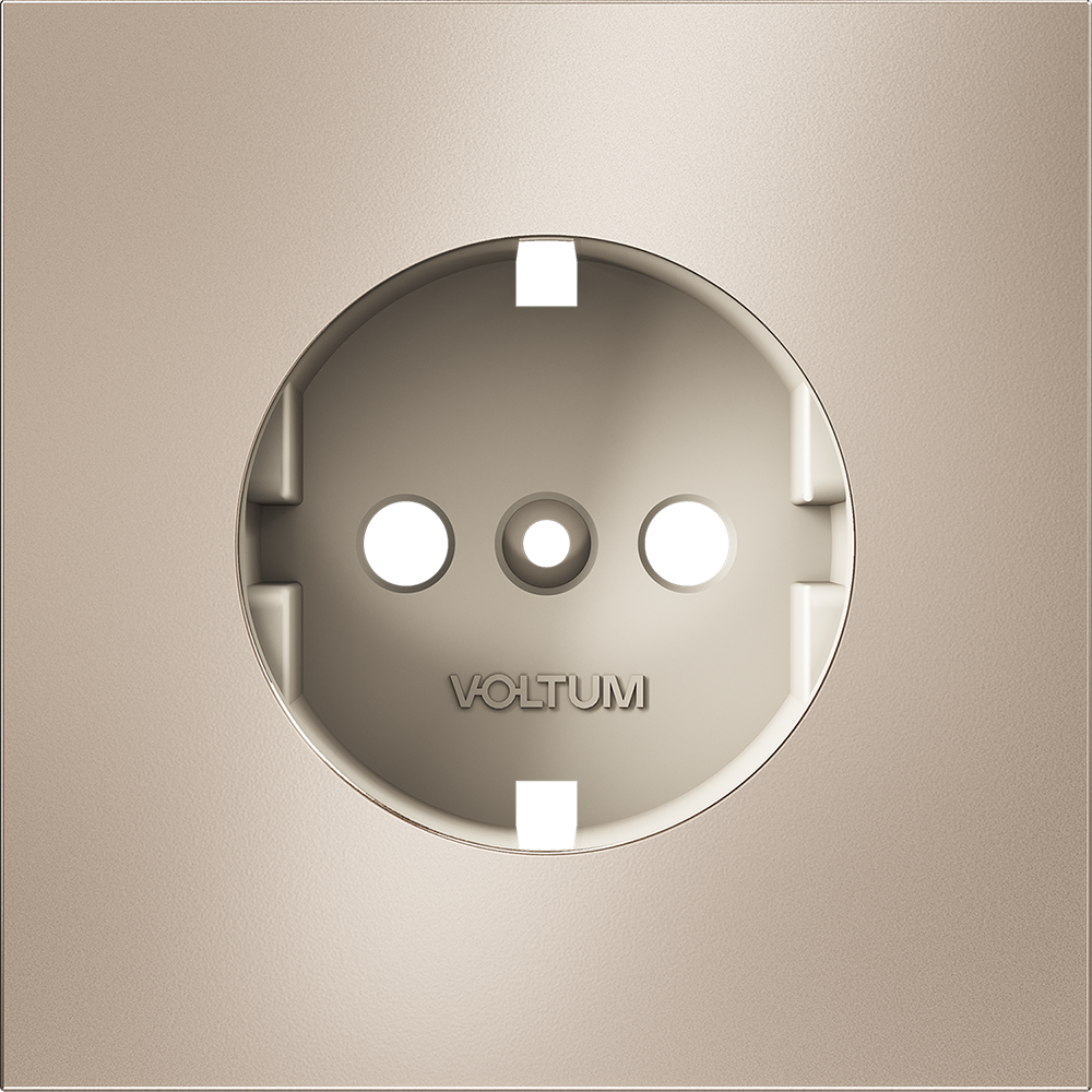 Накладка для розетки с заземлением S70 Metal (платина) Voltum VLSM000610 в Санкт-Петербурге