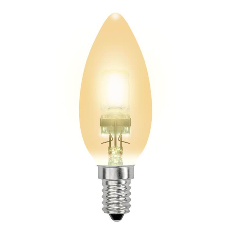 Лампа галогенная (04119) Uniel E14 42W золотая HCL-42/CL/E14 candle gold в Санкт-Петербурге