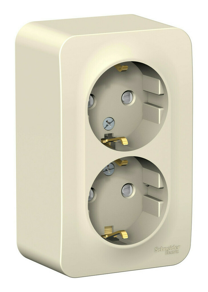 Розетка 2-ая с/з со шторками 16А, 250В, изолир. Пластина Systeme Electric Blanca наруж Молочная BLNRA011212 в Санкт-Петербурге