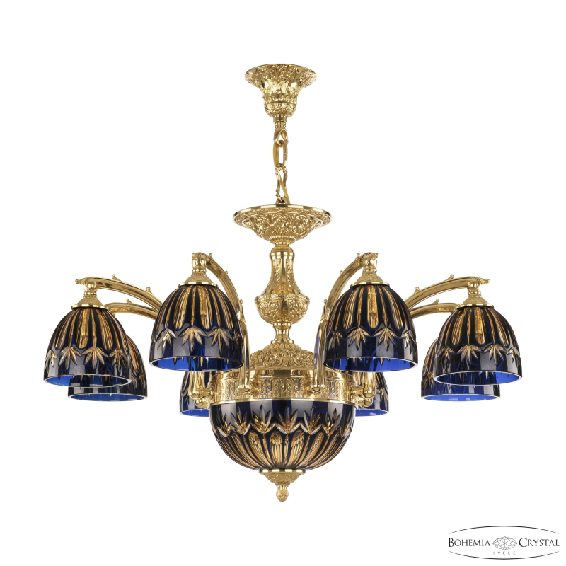 Подвесная люстра Bohemia Ivele Crystal Verona 72211P/8/210 G P1 D Amber-Blue/H-1I в #REGION_NAME_DECLINE_PP#
