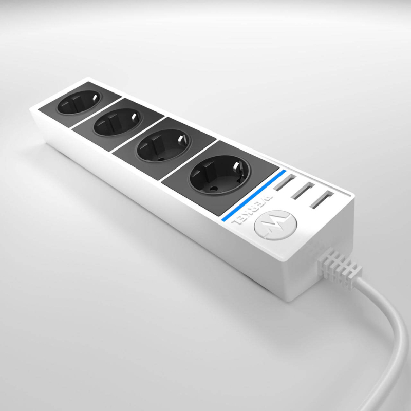 Розеточный блок 4гн 3USB х 1,7м с/з Werkel WL20-04-03 4690389128387 в Санкт-Петербурге