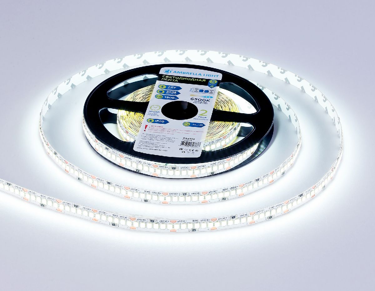 Светодиодная лента Ambrella Light LED Strip 24В 2835 18Вт/м 6500K 5м IP20 GS3303 в Санкт-Петербурге