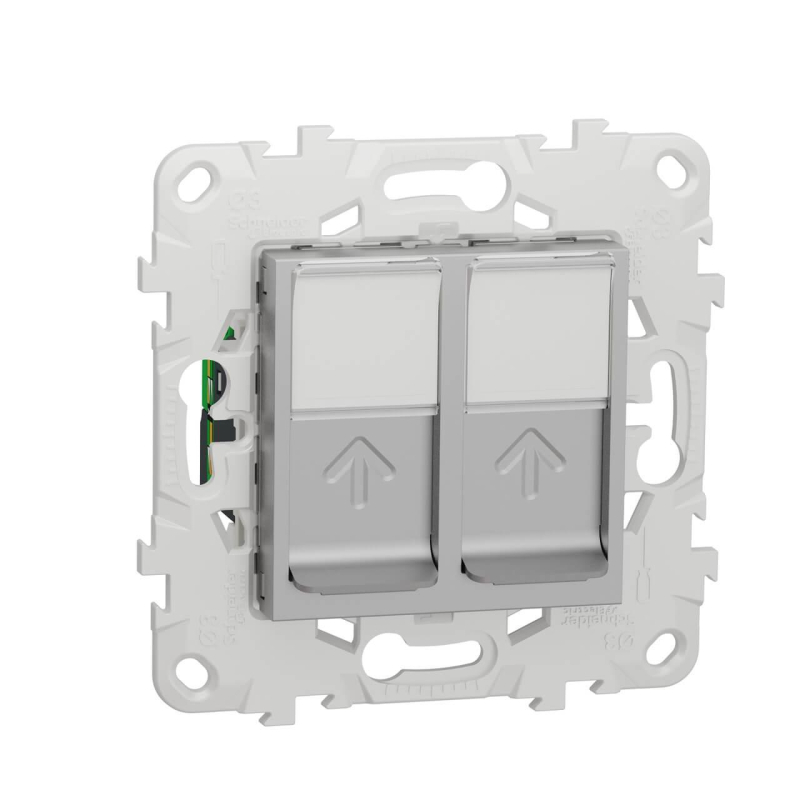 Розетка компьютерная RJ45X2 Schneider Electric Unica New Cat. 5e UTP NU542030 в Санкт-Петербурге