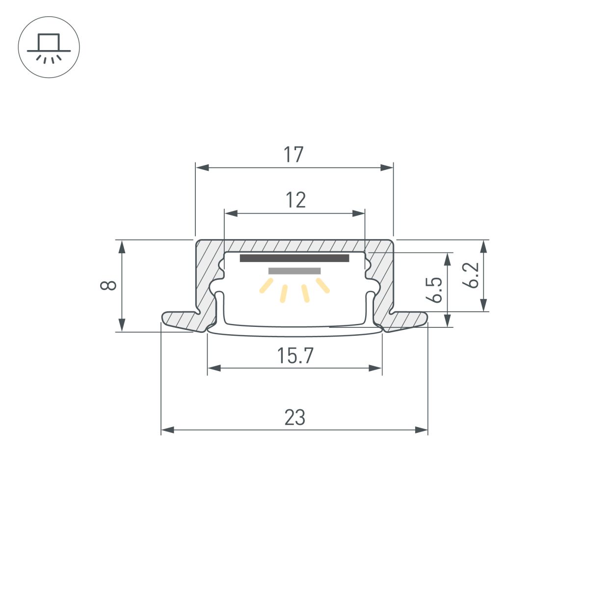 Профиль Arlight LINE-2308-F-2000 ANOD BROWN DEEP (Алюминий) 065811 в Санкт-Петербурге