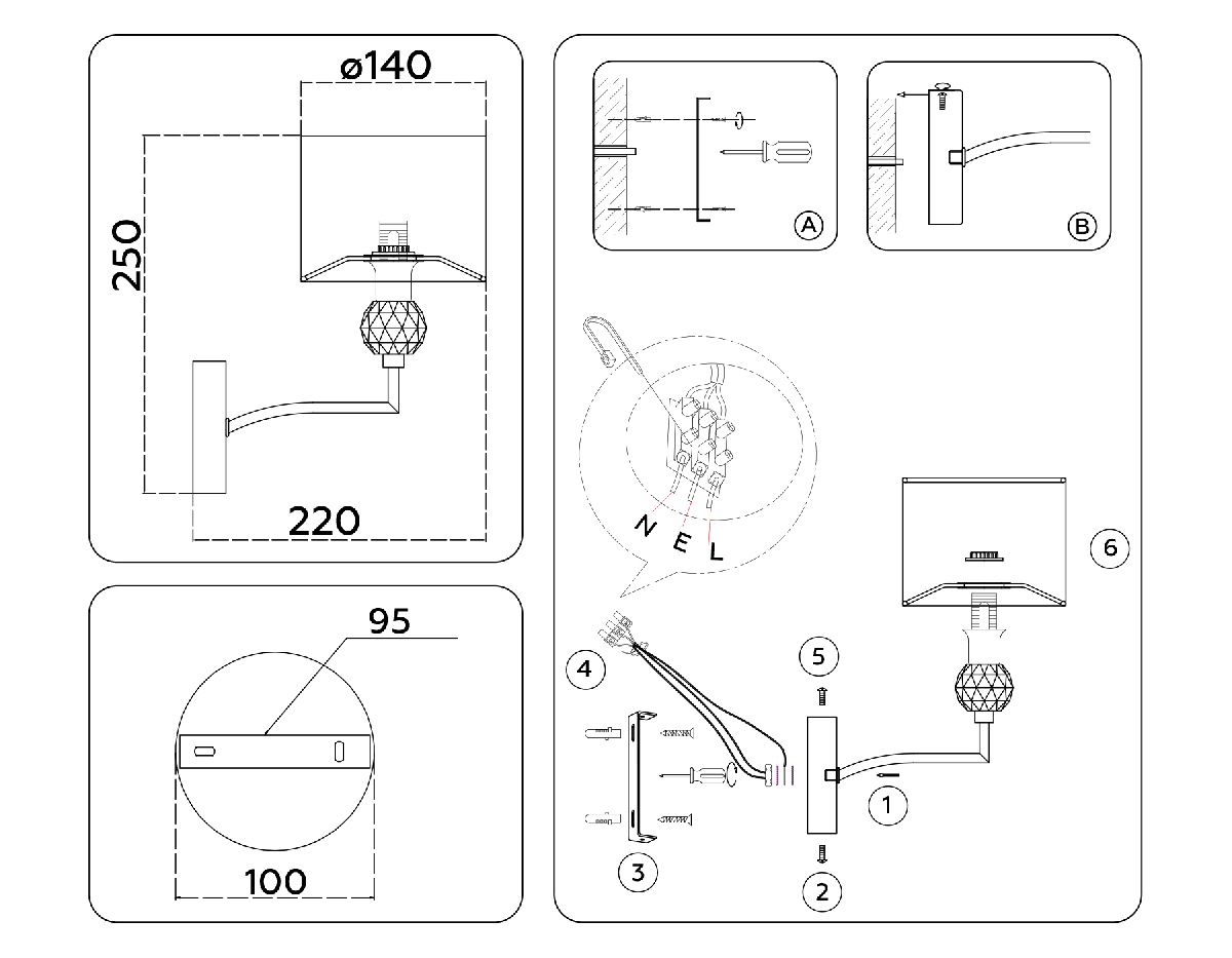 Бра Ambrella Light High Light Classic LH71135 в Санкт-Петербурге