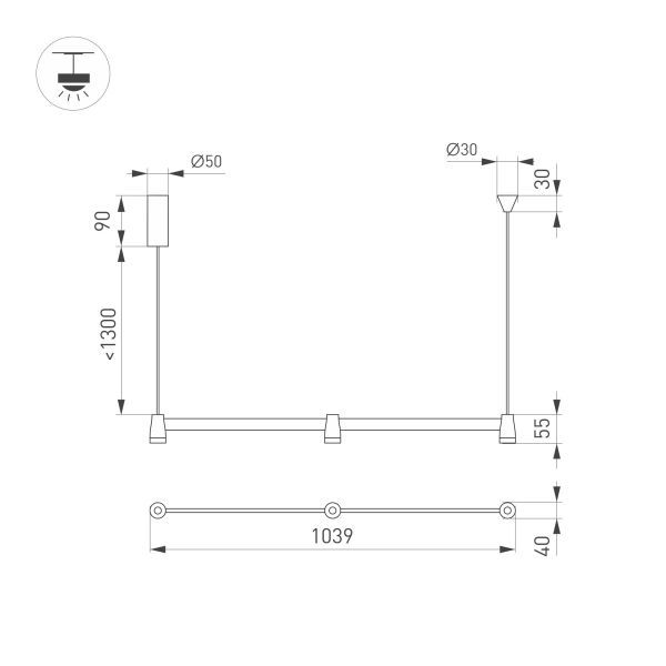 Подвесной светильник Arlight SP-Elizeo-S1000-16W Warm3000 036594 в Санкт-Петербурге