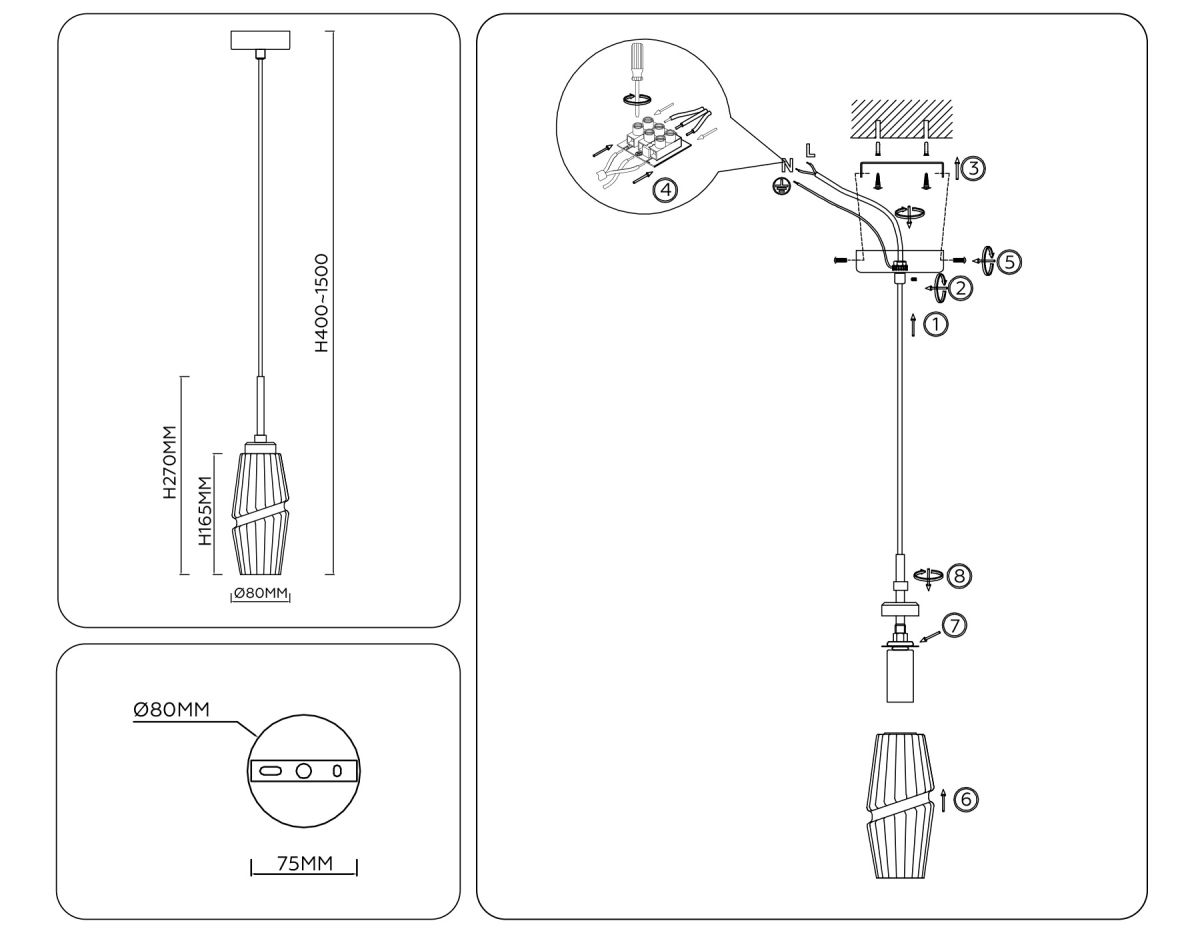 Подвесной светильник Ambrella Light High Light Modern LH55208 в #REGION_NAME_DECLINE_PP#