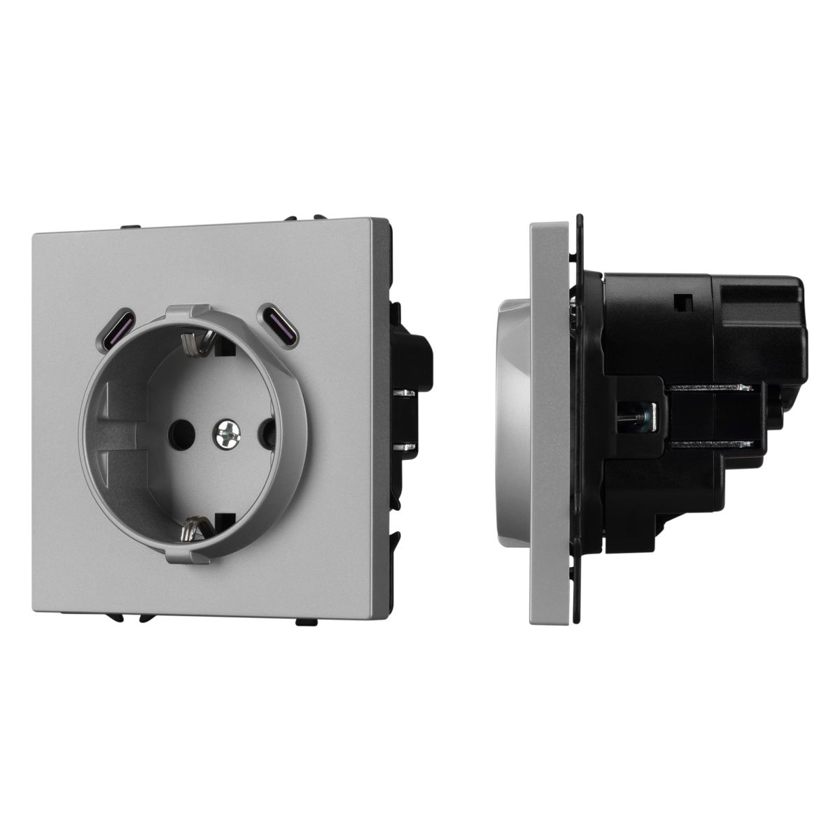 Розетка зк со шторками с USB тип C+С софт-тач никель Arlight SCT-MUCC-SFPL-IS (250V, 16A) 061817(1) в Санкт-Петербурге