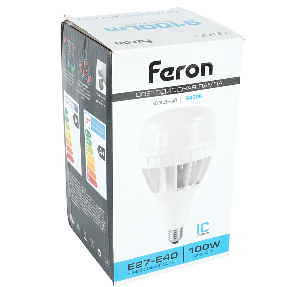 Лампа светодиодная Feron E27-E40 100W 6400K Цилиндр Матовая LB-65 25827 в #REGION_NAME_DECLINE_PP#