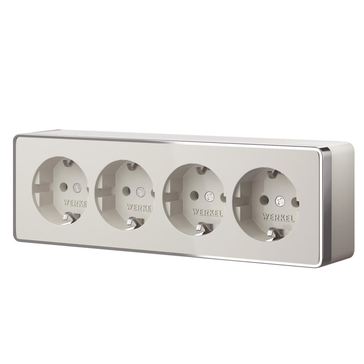 Розетка четверная с заземлением и шторками Werkel Gallant (слоновая кость) W5072204 4690389217999 a071253 в Санкт-Петербурге