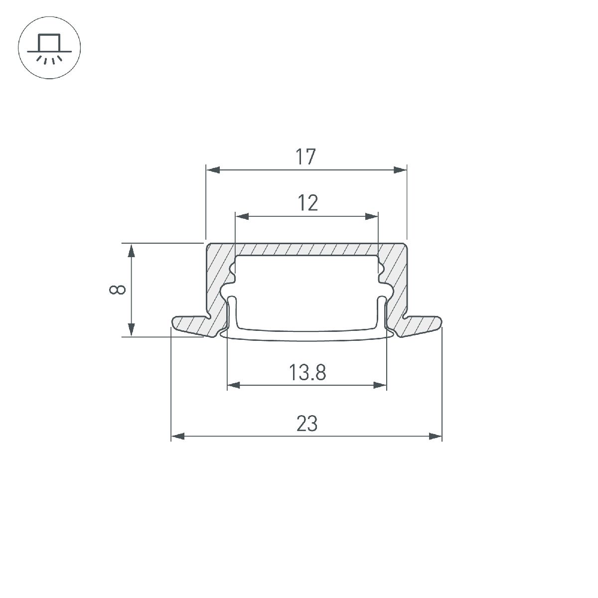 Профиль Arlight LINE-2308-F-2000 ANOD BLACK 040301 в Санкт-Петербурге