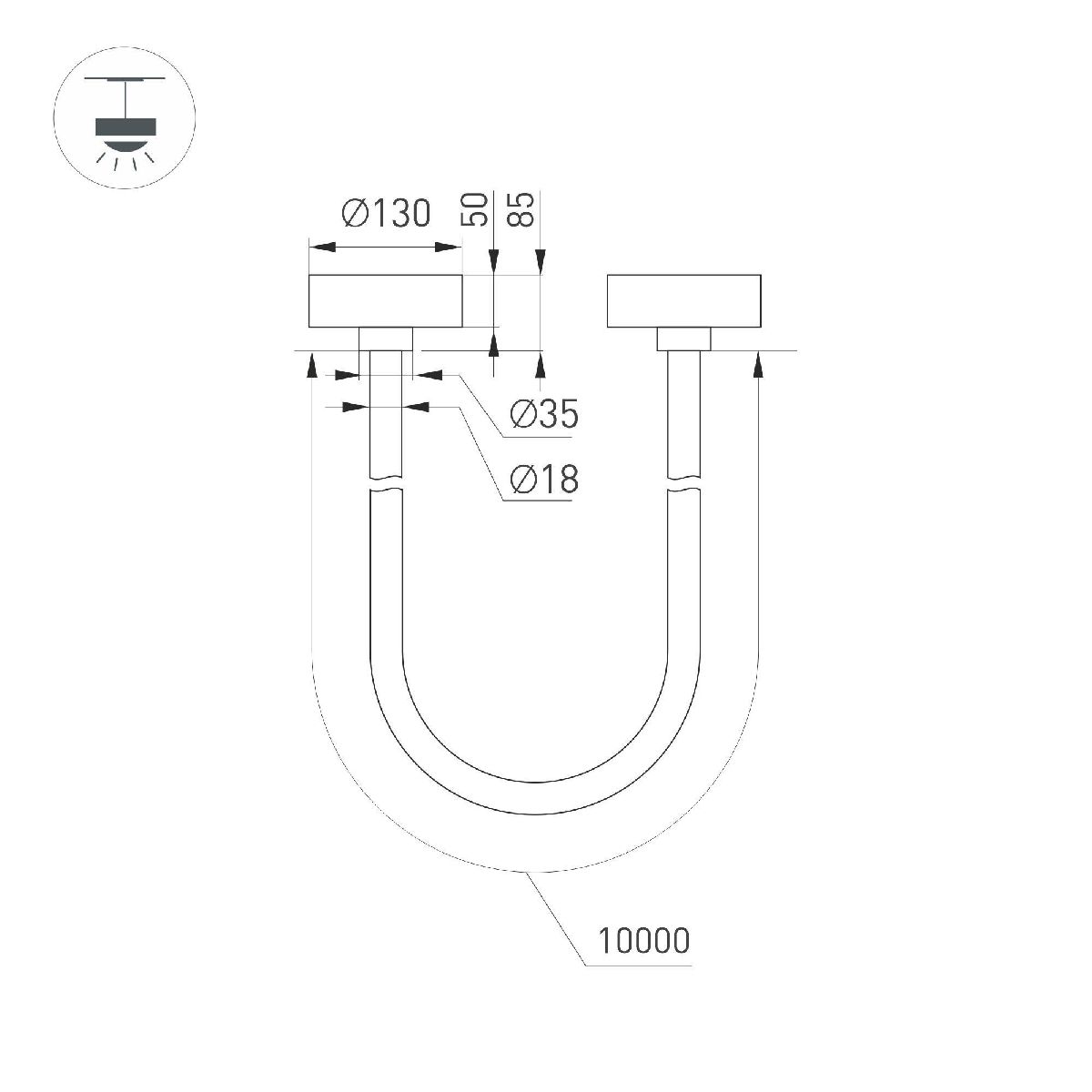 Подвесной светильник Arlight SP-TROPIC-SURFACE-R18-L10000-110W Warm3000 (GD, 360 deg, 230V) 043408 в Санкт-Петербурге