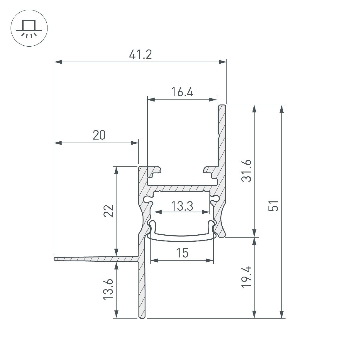 Алюминиевый профиль Arlight СEIL-S14-SHADOW-T-3000 BLACK 045555 в Санкт-Петербурге