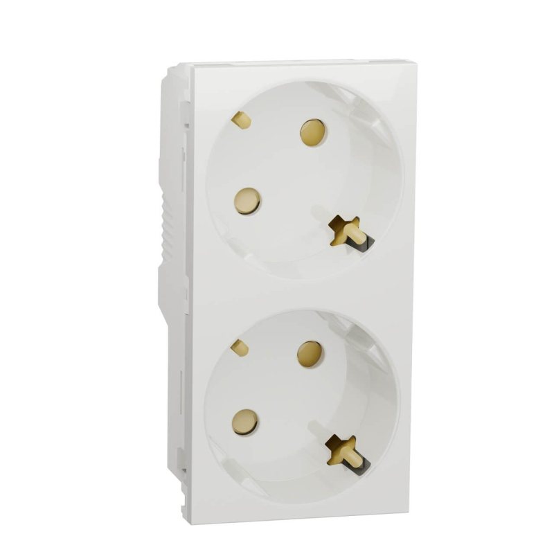 Розетка двойная Schneider Electric Unica New Modular с/з со шторками NU306718A в #REGION_NAME_DECLINE_PP#
