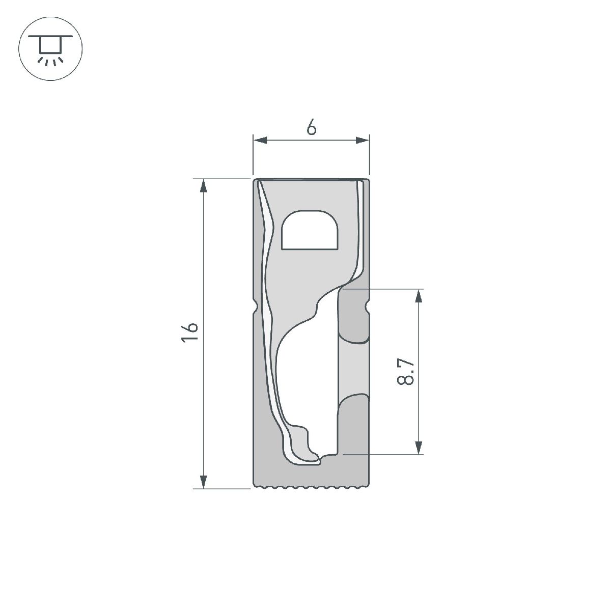 Силиконовый профиль Arlight WPH-FLEX-0616-SIDE-S9-5m FULL BLACK 045842 в Санкт-Петербурге