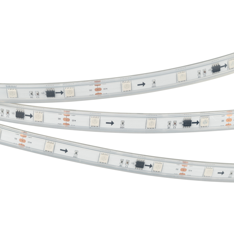 Светодиодная лента Arlight герметичная SPI-P-B30-12mm 12V RGB-PX3 (7.2W/m, IP66, 5060, 5m) 026370(3) в Санкт-Петербурге