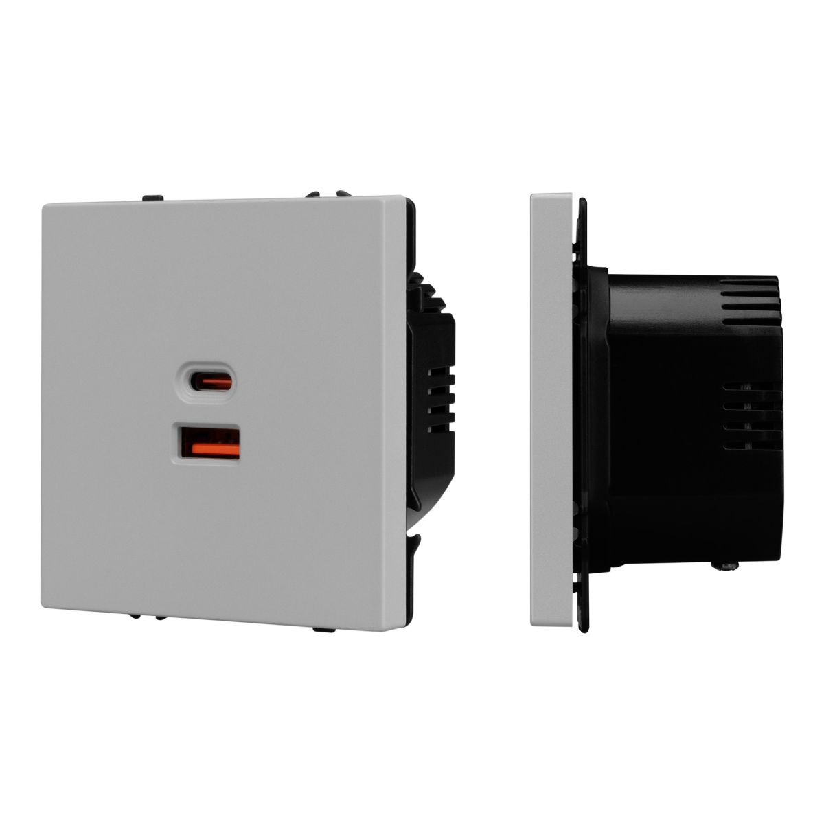 USB Розетка тип A+C софт-тач никель Arlight SCT-MUAC-SFPL-FC-IS (65W, QC3) 059447(1) в #REGION_NAME_DECLINE_PP#