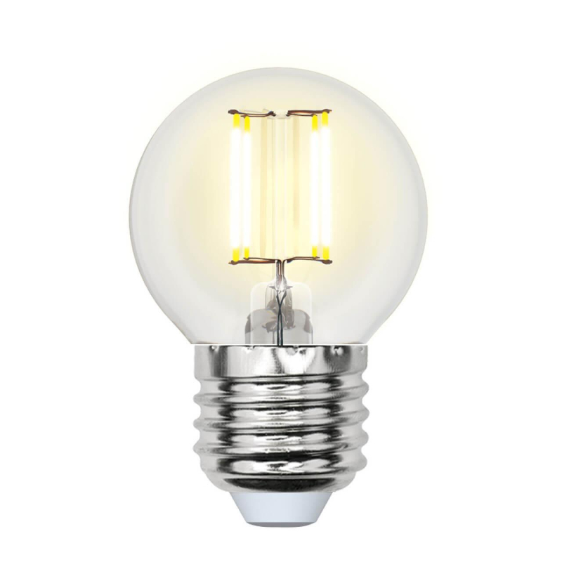 Лампа светодиодная филаментная (UL-00002208) Uniel E27 6W 4000K прозрачная LED-G45-6W/NW/E27/CL GLA01TR в Санкт-Петербурге