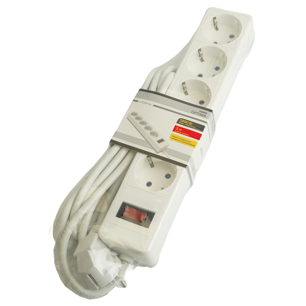 Сетевой фильтр 5-местный с/з Stekker Optima HM20-51-05 50094 в Санкт-Петербурге