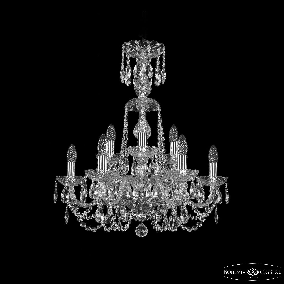 Подвесная люстра Bohemia Ivele Crystal 1402/6+3/195/XL-64 Ni в Санкт-Петербурге
