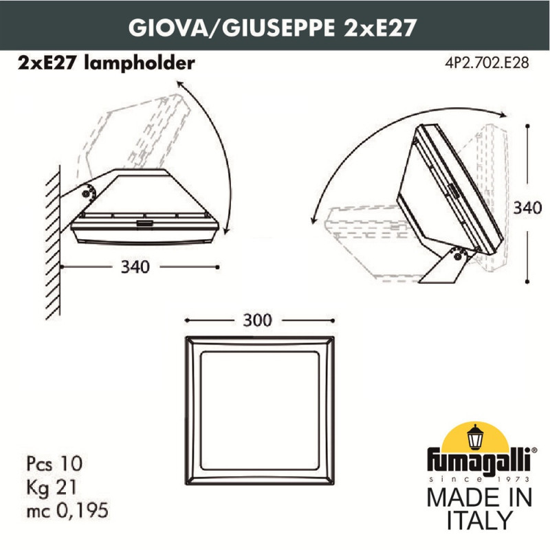 Настенный светильник Fumagalli Guizeppe 4P2.702.000.AYF1R в Санкт-Петербурге