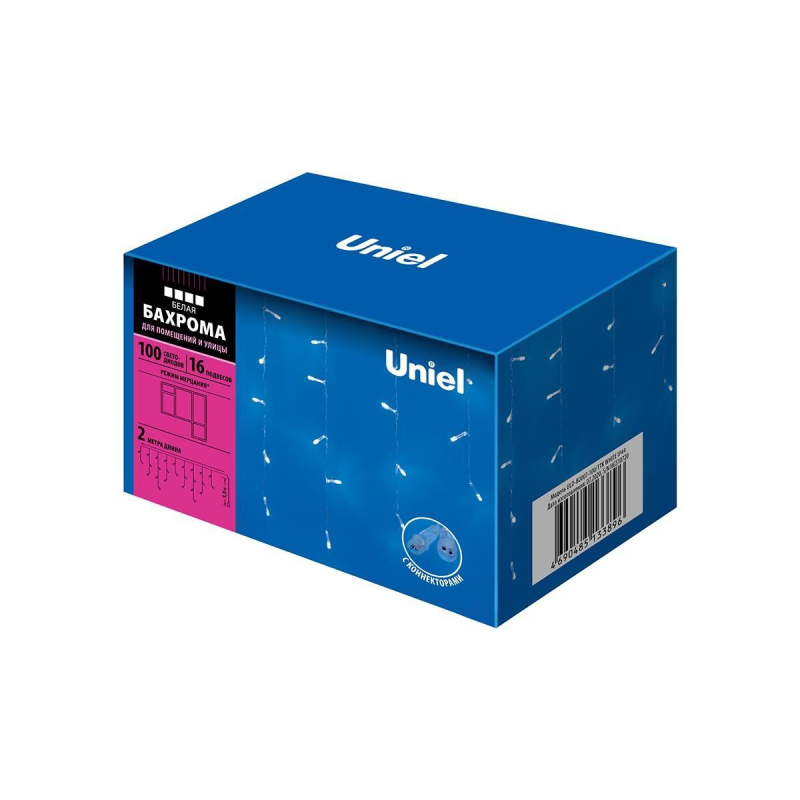 Уличная светодиодная гирлянда (UL-00007209) Uniel бахрома 220V белый ULD-B2007-100/TTK White IP44 в Санкт-Петербурге
