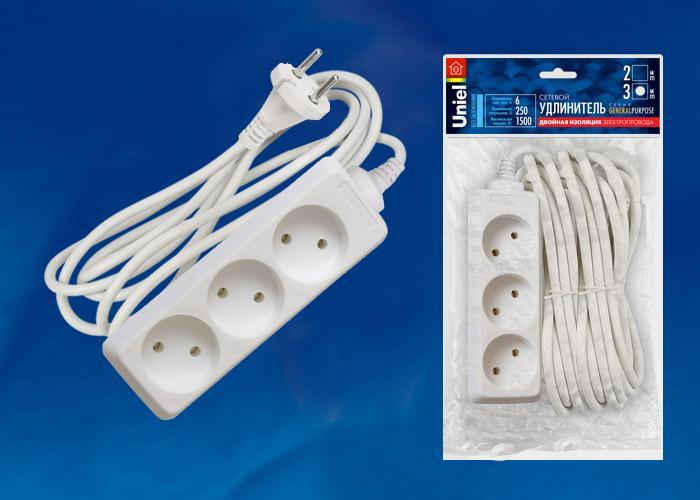 Удлинитель (UL-00002840) Uniel 3гн х 3м б/з General S-CP3-3 в Санкт-Петербурге