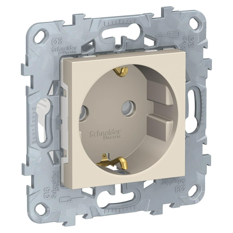 Розетка Schneider Electric Unica New с/з со шторками 16A 250V NU503744 в Санкт-Петербурге