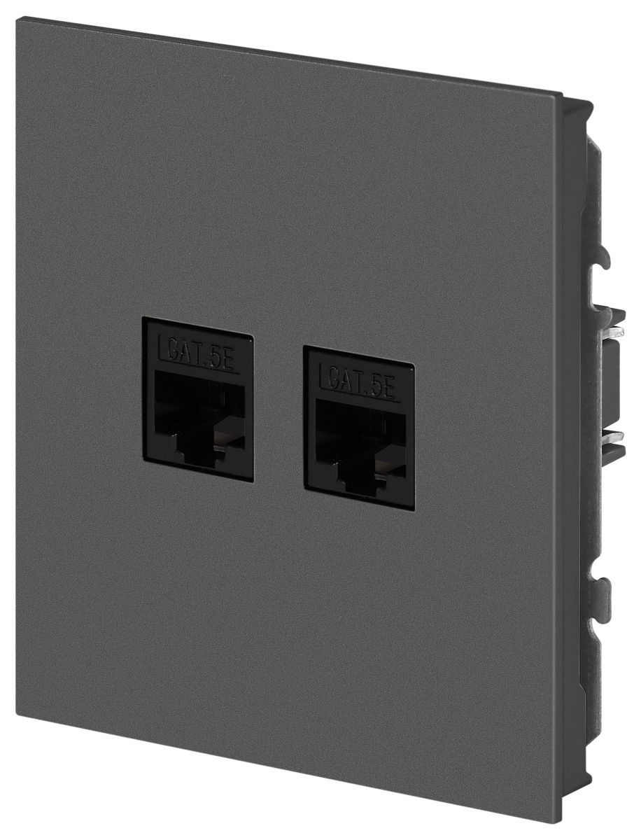 Розетка Эра Arktik 16-3108-06 информационная двойная 2XRJ45 графит Б0070489 в Санкт-Петербурге