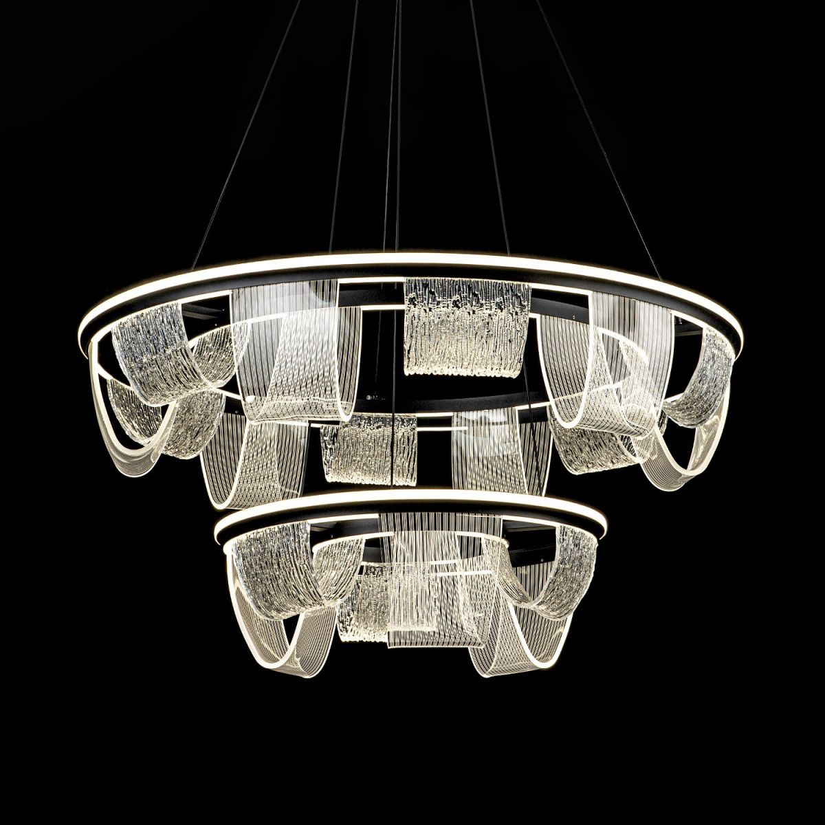 Подвесная люстра LED4U L7706-800-460 BK в Санкт-Петербурге