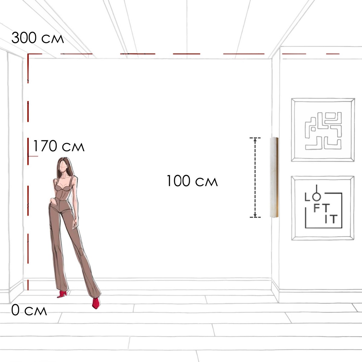 Настенный светильник Loft IT Mondrian 10408W/1000 в Санкт-Петербурге