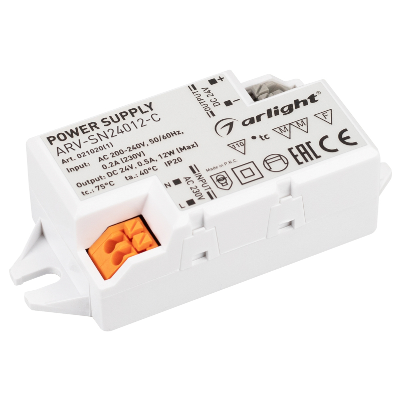 Блок питания Arlight ARV-SN24012-C (24V, 0.5A, 12W) 021020(1) в Санкт-Петербурге