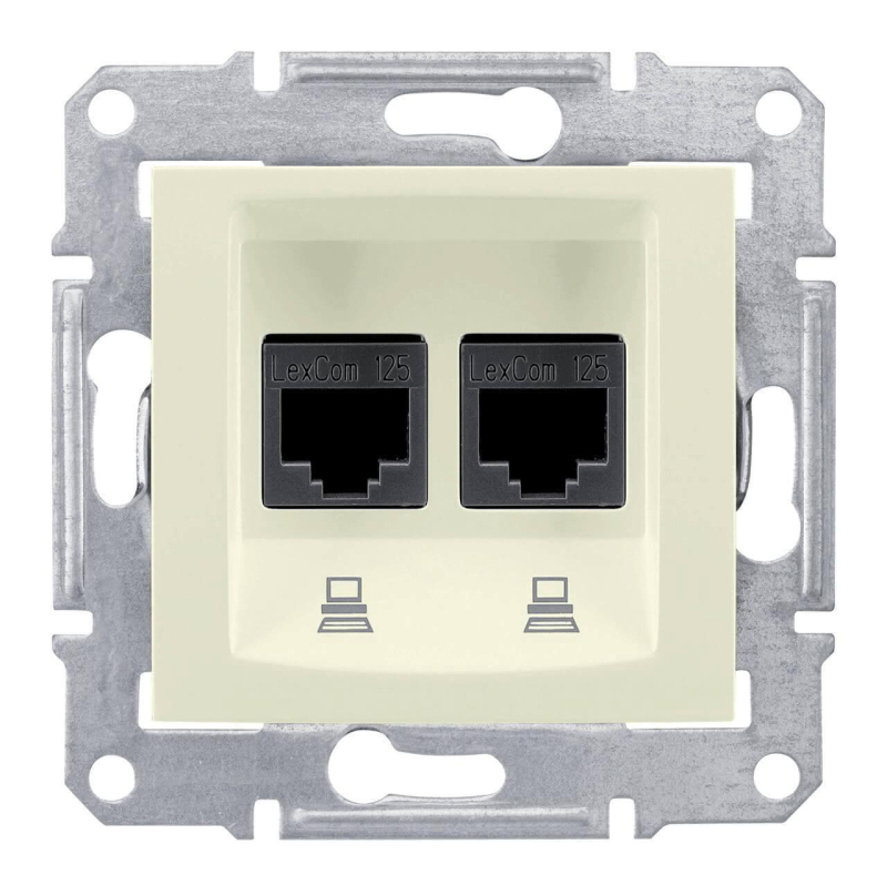 Розетка компьютерная 2хRJ45 Schneider Electric Sedna STP SDN5000147 в Санкт-Петербурге