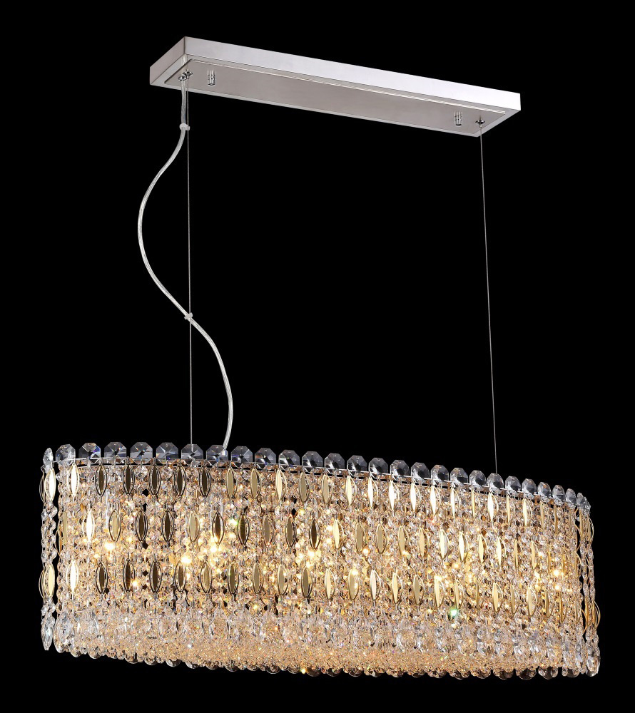 Подвесной светильник Crystal Lux Lirica SP10 L900 Chrome/Gold-Transparent в Санкт-Петербурге