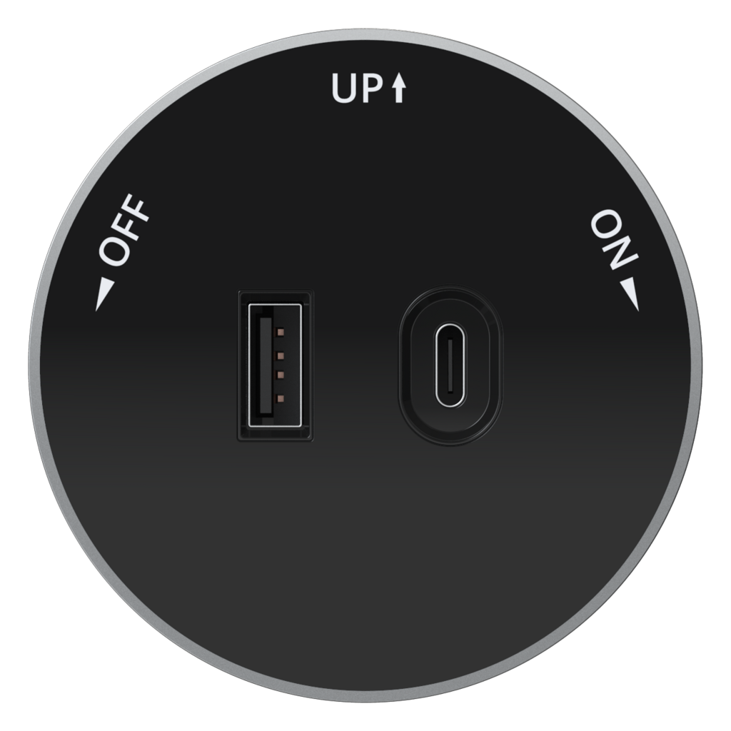 Розетка 2хUSB (тип А+С) 18Вт, 5В/3А Systeme Electric MultiTrack Антрацит MTK13003B в Санкт-Петербурге