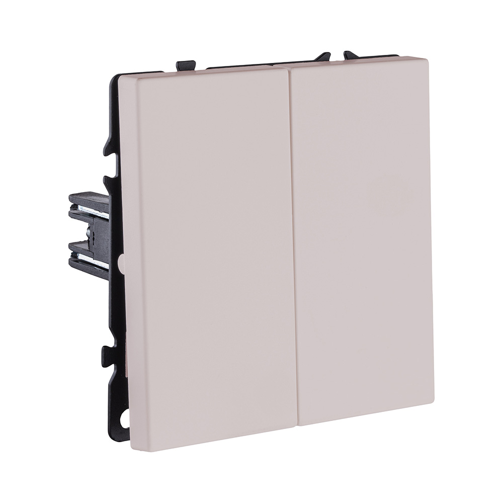 Выключатель кнопочный 2-клавишный 10А/250В, кашемир матовый Kollinger Eclipse EC-025CM в #REGION_NAME_DECLINE_PP#