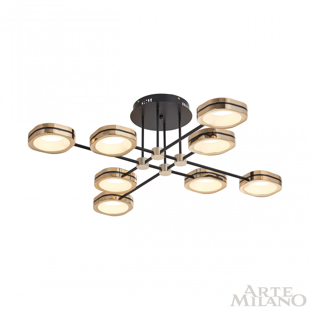 Потолочный светильник Arte Milano Ferrara 277999/8 BK/GD в #REGION_NAME_DECLINE_PP#