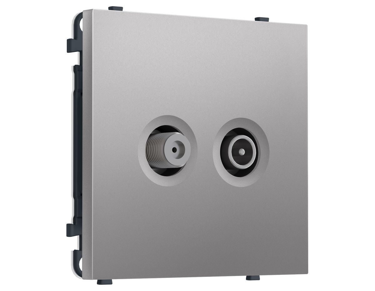 Комплект механизма розетки TV оконечной + SAT SIGMA Сталь матовый 5-862MHz 3.5dB/950-2150MHz 3.8dB QUANT PRO Ambrella Volt MS513310 (SP5133, PR217) в #REGION_NAME_DECLINE_PP#