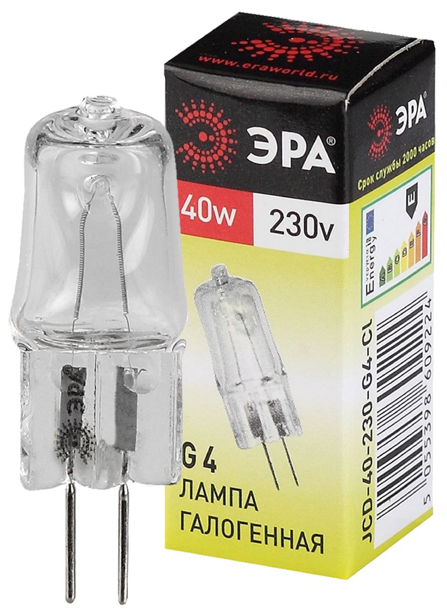 Лампа галогенная Эра G4 40W 3000K G4-JCD-40W-230V-CL C0039280 в Санкт-Петербурге