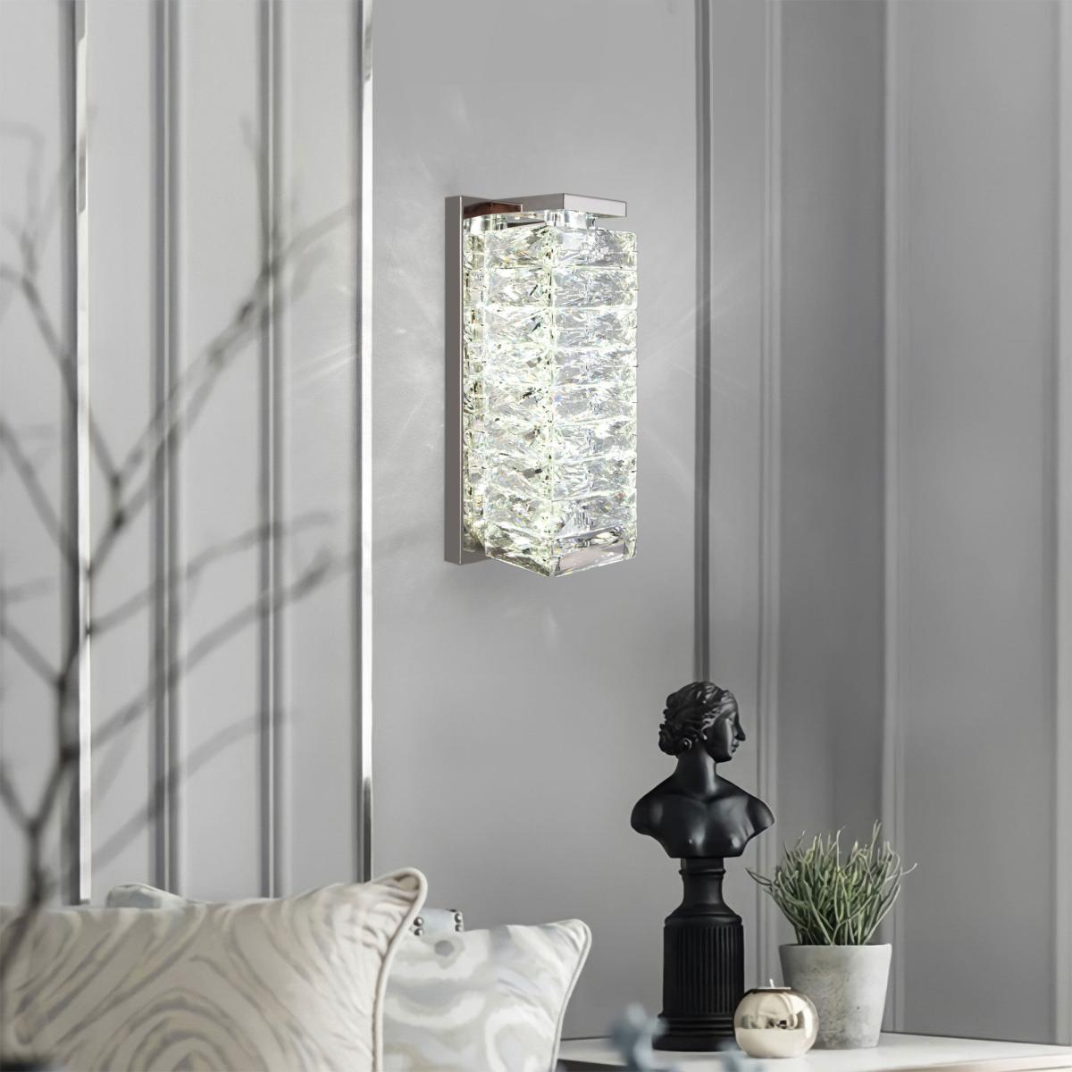 Настенный светильник Eurosvet Blitz 40259 LED хром/ прозрачный хрусталь Strotskis a065321 в Санкт-Петербурге
